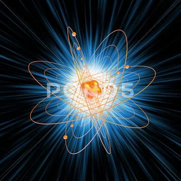Atomic structure, artwork Stock Illustration