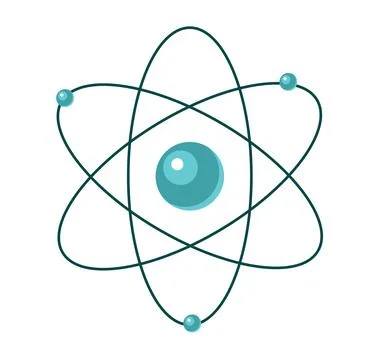 Atomic structure, atom with orbit Illustrazione stock
