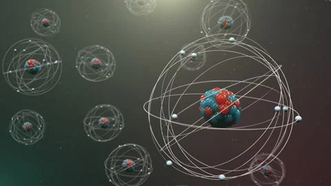 Atomic structure. Atom is the smallest level of matter that forms chemical Stock Footage 138769763