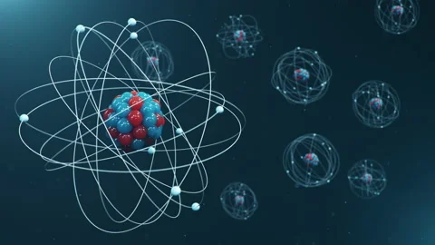 Atomic structure. Atom is the smallest level of matter that forms chemical Stock Footage 138770672