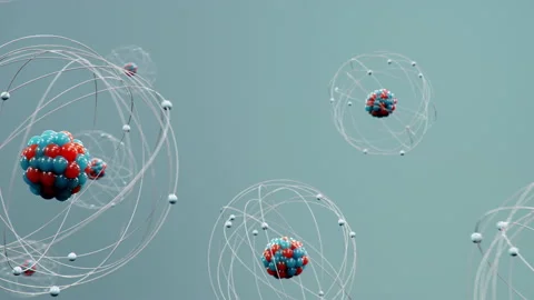 Atomic structure. Atom is the smallest level of matter that forms chemical Stock Footage 138771069