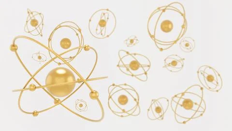 Atomic structure consisting of protons, neutrons and electrons.Scientific o.. Stock Photos