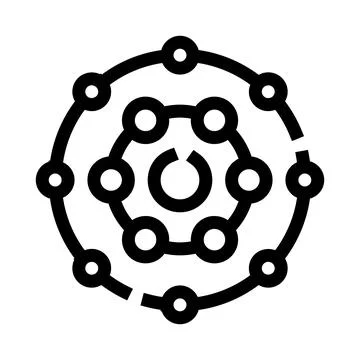 Atomic structure diagram illustrating science and research Stock Illustration