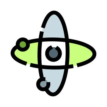 Atomic structure diagram showing electron orbit concept Illustrazione stock