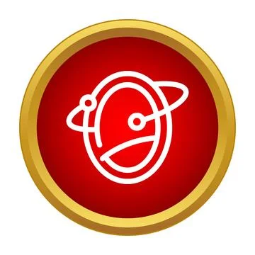 Atomic structure icon illustrating physics and energy concepts Stock Illustration