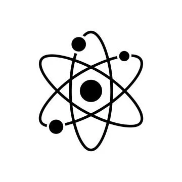 Atomic Structure Model Diagram of Nucleus, Electrons and Orbits イラスト素材