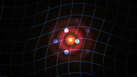 Atomic structure model with electrons orbiting nucleus. Video stock 335945578