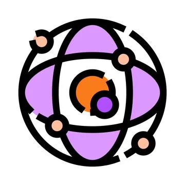 Atomic structure model representing science and technology Stock Illustration