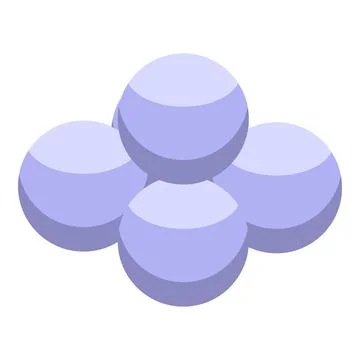 Atomic structure model showing five atoms combining together Stock Illustration
