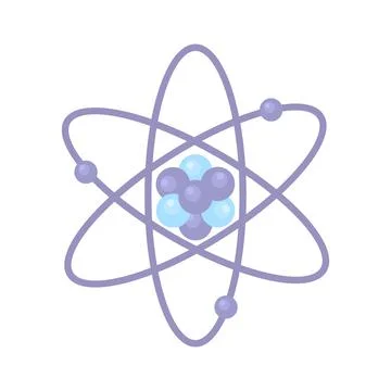 Atomic structure modern semi flat color vector object Stock Illustration