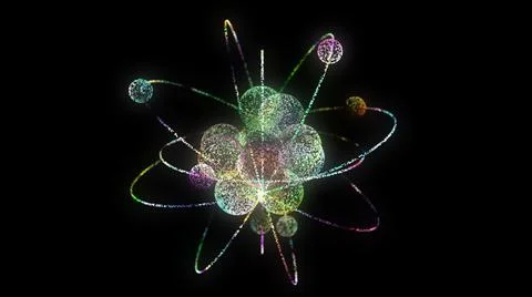 Atomic Structure of Particle on Black Background イラスト素材