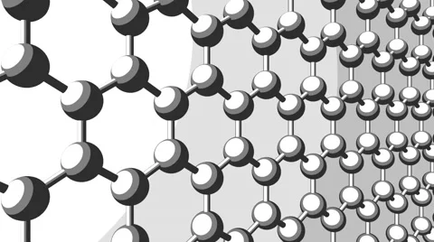 Atomic structure. Sketch black and white version for presentations and reports Stock Footage 66577306