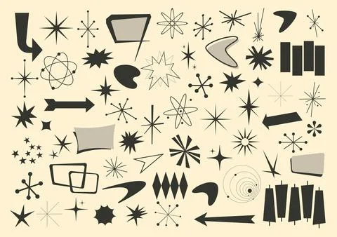 Atomic style shapes Stock Illustration