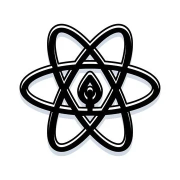 Atomic symbol representing science, energy, and research 스톡 일러스트