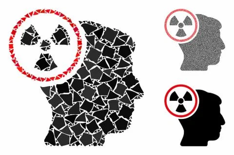 Atomic thinking head Composition Icon of Rugged Items 스톡 일러스트