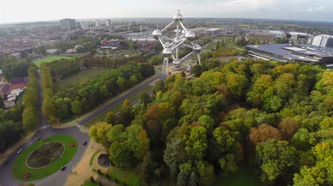 Drone Atomium Stock Video Footage | Royalty Free Drone Atomium Videos ...