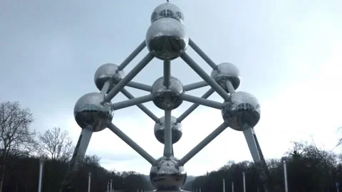 Atomium marks anniversary with more digital art and new activities for 2026, BRU Stock Footage 328858338