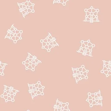 Atomium monument line seamless pattern Ilustração Stock