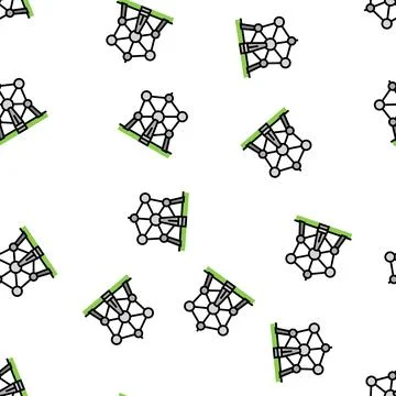 Atomium monument vector seamless pattern Ilustração Stock
