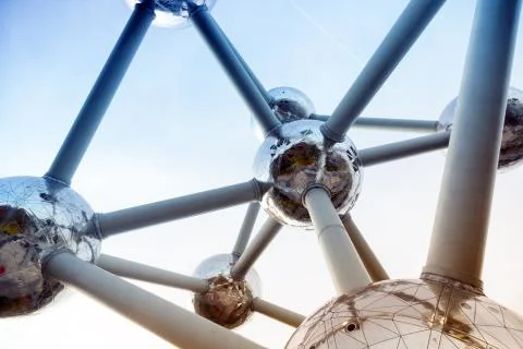 Atomium structure abstract Stock Photos