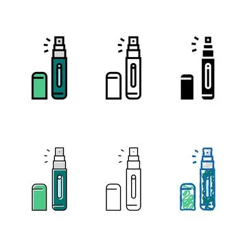 Atomizer perfume variants color icon vector Stock Illustration