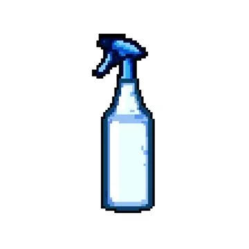 Atomizer spray bottle pixel art vector illustration Stock Illustration