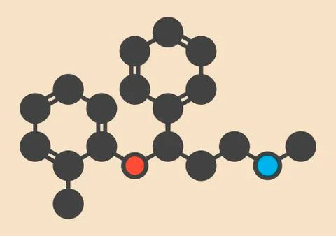 Atomoxetine ADHD drug molecule Stock Illustration