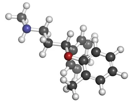 Atomoxetine attention-deficit hyperactivity disorder (adhd) drug, chemical st Stock Illustration