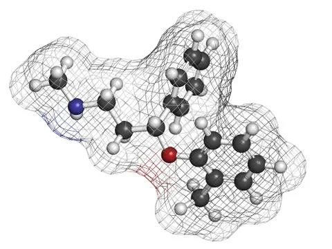 Atomoxetine attention-deficit hyperactivity disorder (adhd) drug, chemical st Stock Illustration