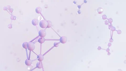 Atoms and Molecules abstract 3d graphics animation. Abstract molecular lattice Stock Footage 270812466