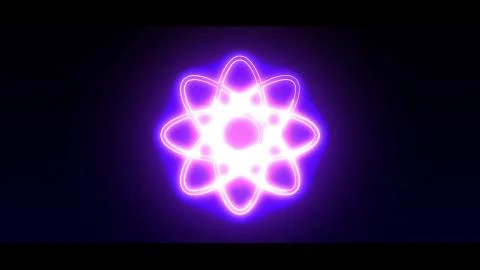 Atoms in highlight and glow effect mp4 video イラスト素材