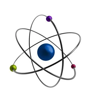 Atoms isolated on white background Stock Photos