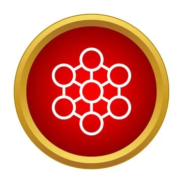 Atoms or molecules structure network connection icon Stock Illustration