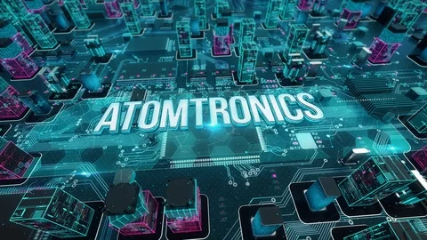 Atomtronics with digital technology concept Stock Footage 103056400