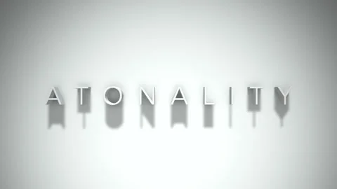 Atonality 3D title animation with shadows on a white background Stock-Footage 296904170
