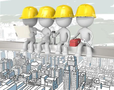 Atop a Skyscraper. Stock Illustration