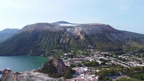 Atop Vulcano, where earth does sigh, Gran Cratere reaches for the sky Stock Footage 295797052
