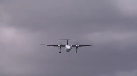 ATR72 final approach Stock Footage 1033759
