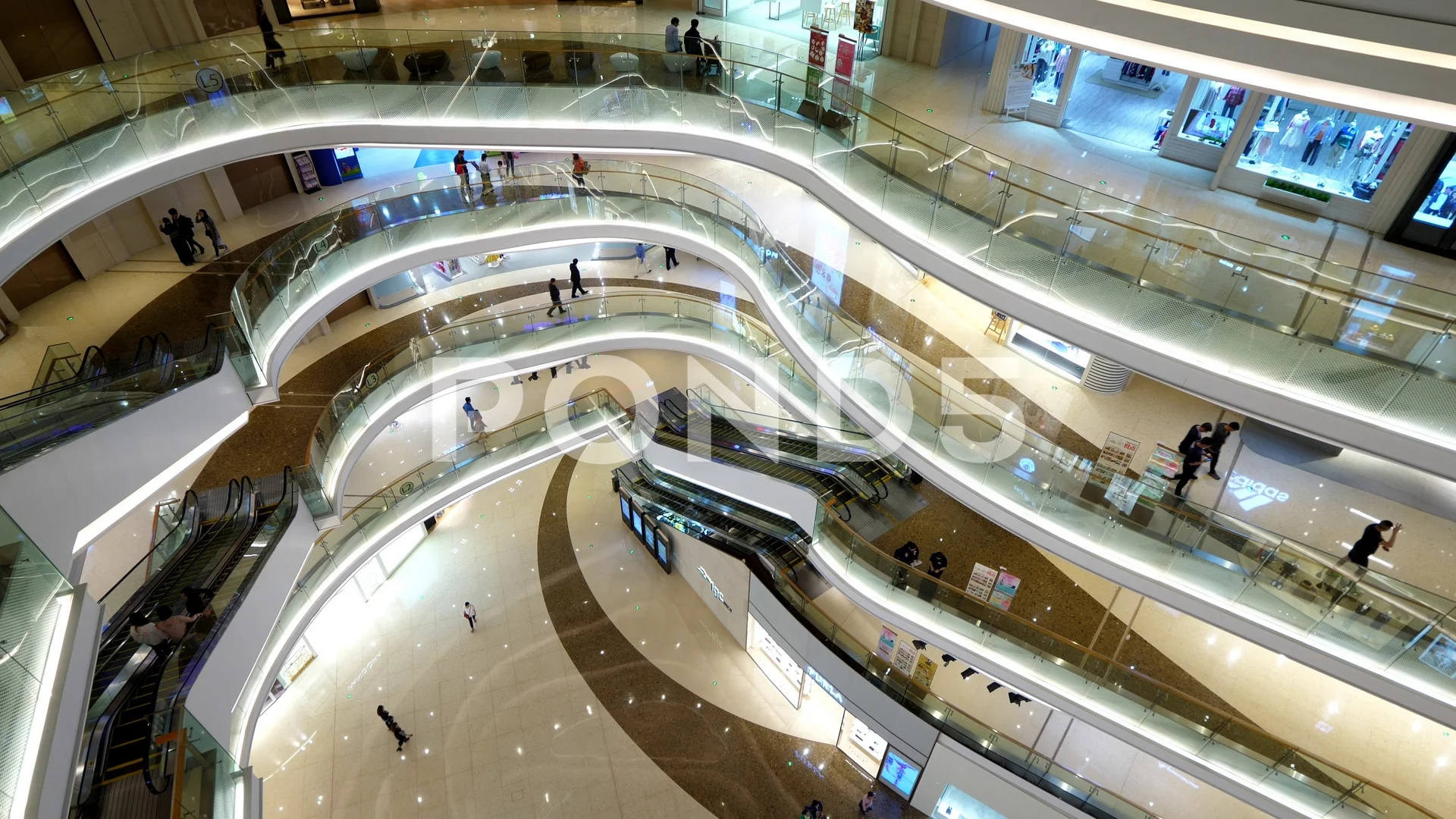 全国送料無料ギフト Atrium of large shopping complex, view d | Stock Video 洋書