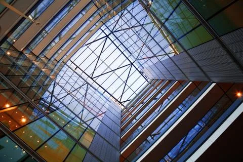 Atrium of modern building Stock Photos