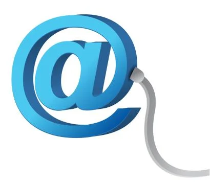 Att email sign connected to a cable Stock-Illustration