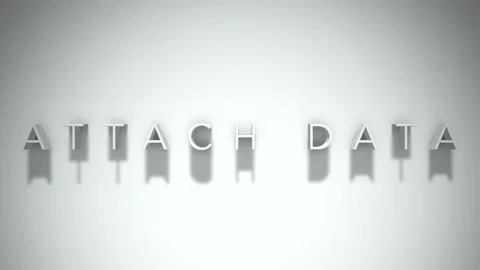 Attach data 3D title animation with shadows on a white background 스톡 동영상 297273933