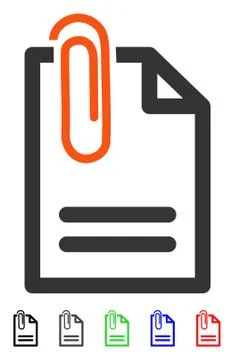 Attach Document Flat Icon Stock Illustration