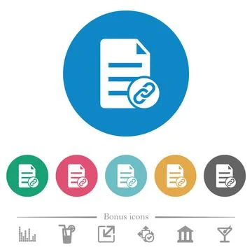 Attach document flat round icons Stock Illustration