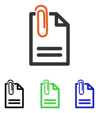 Attach Document Flat Vector Icon イラスト素材