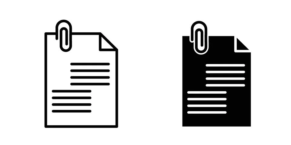 Attach document icon bundle for website design projects Stock Illustration