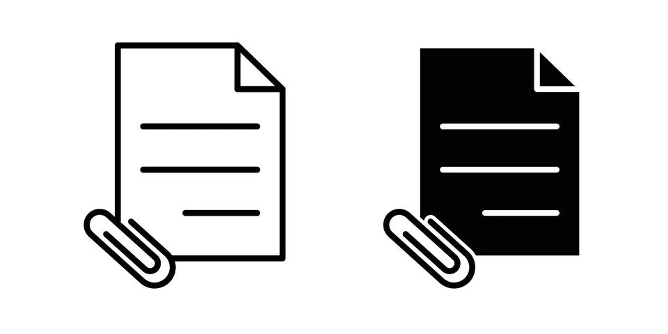 Attach document icon concept logo design collection 库存插图