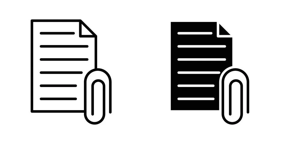 Attach document icon design. Illustration icons in linear and clipart pack Stock Illustration