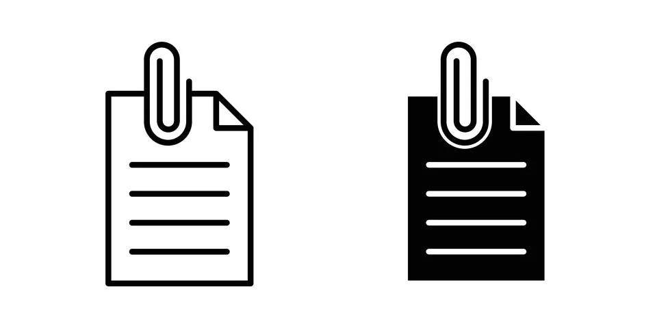 Attach document icon graphic design. web icons vectors 库存插图
