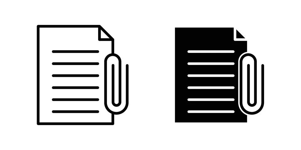 Attach document icon modern style vectors set Stock Illustration